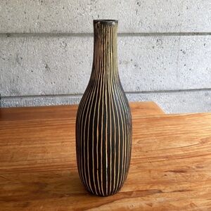 Vase with black and tan stripes